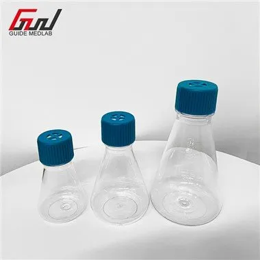 matraz cónico de plástico para laboratorio